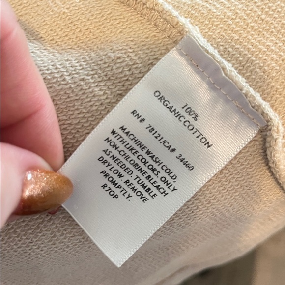 Eileen Fisher Sleeveless Vest Organic Cotton Full Front Zipper Size Medium Tan - Picture 9 of 9